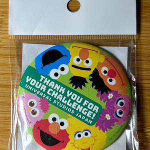 Universal Studios Japan Sesame Street Can Badge Thank You For Your Challenge