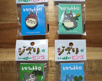 Set of 4 Studio Ghibli Museum Totoro Pins - NEW Japan Exclusive - Rare Enamel Badge Lot - My Neighbor Totoro Collectibles