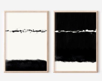 Abstract Black and White Art Prints: Minimalist Home Decor (Digital Download)