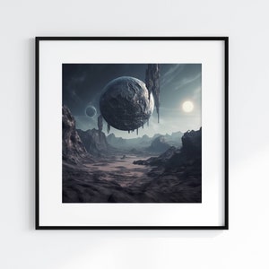 Futuristic Space Digital Art, Abstract Space wall decor, Abstract Sphere, Modern Minimalism, Home Decor, Digital Futurism, Space Wall Art