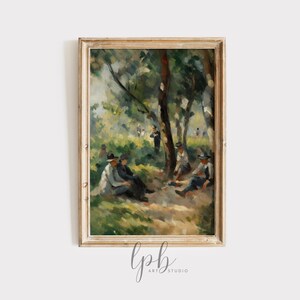 Vintage Picnic in the Country Oil Painting Print (Digital Download)