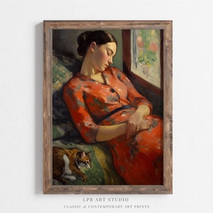 Sleeping Woman Portrait Painting | Vintage Wall Decor | Printable Oil Painting Art | Digital print | 503