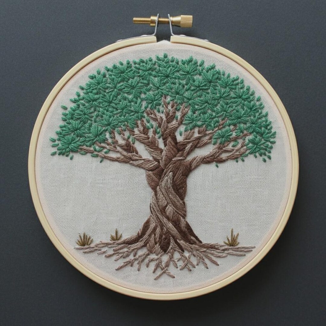 Braided Tree Hand Embroidery Pattern PDF - Etsy