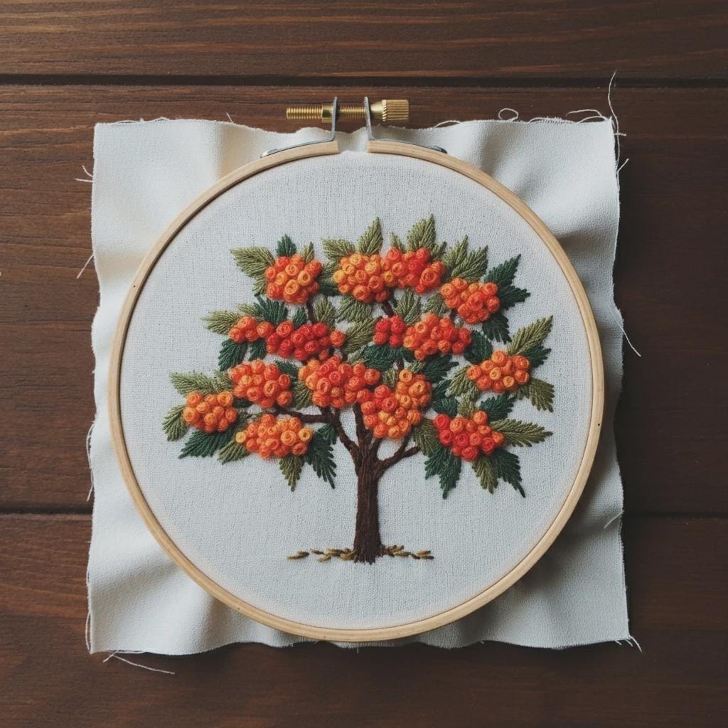 Rowan Tree Hand Embroidery Pattern PDF - Etsy UK