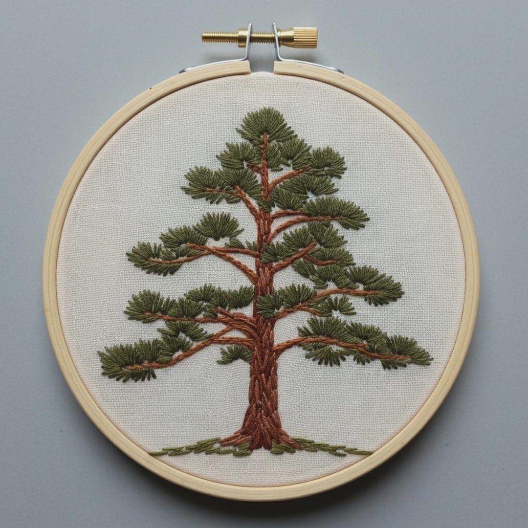 Pine Tree Hand Embroidery Pattern PDF - Etsy
