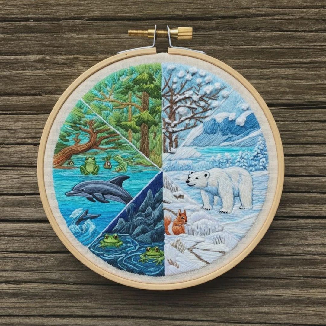 Four Seasons Wildlife Hand Embroidery Pattern PDF - Etsy