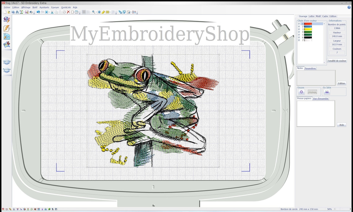 Frog Machine Embroidery Design, Amphibian Embroidery, Reptile ...