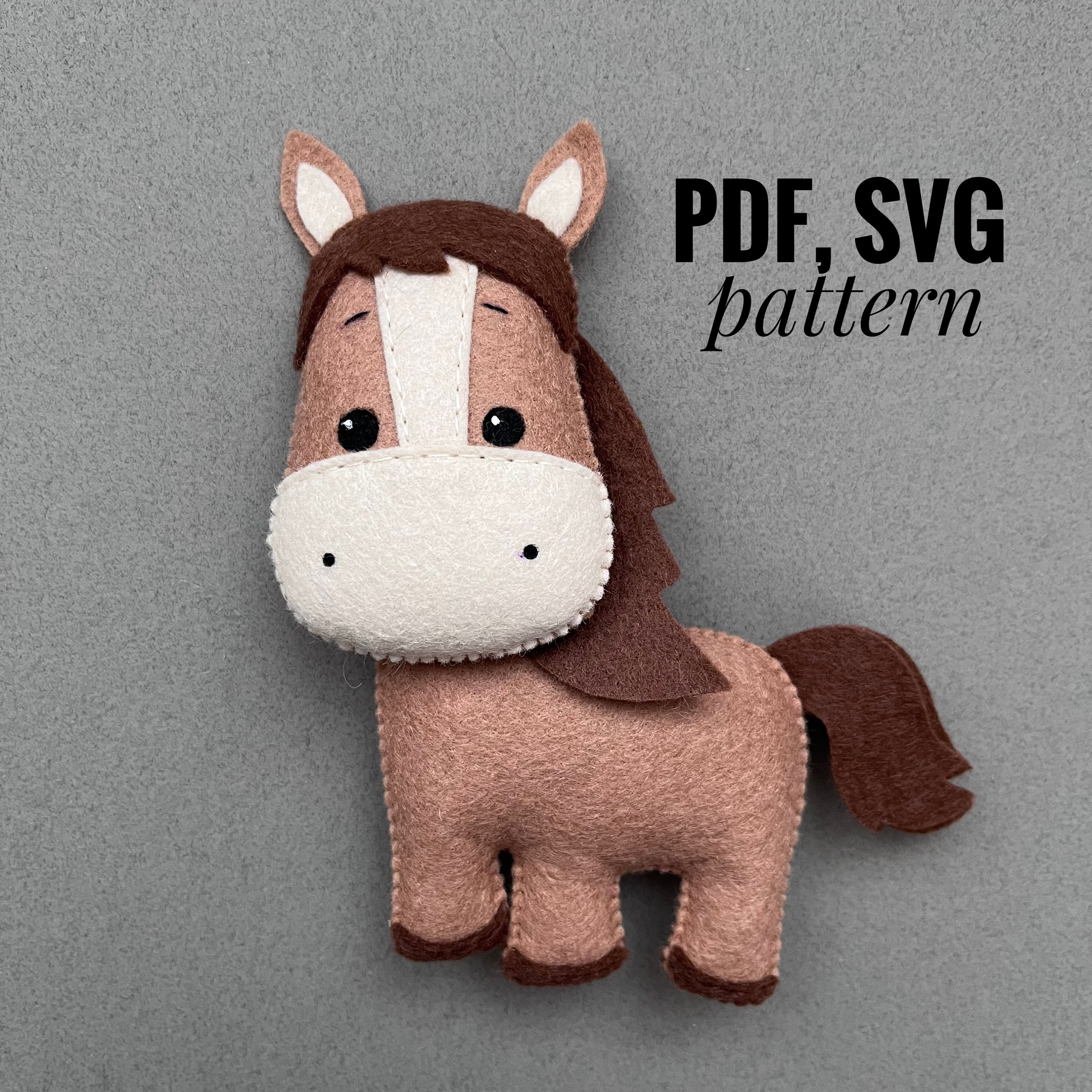 Horse Felt Pattern/ PDF /SVG Pattern Etsy