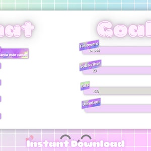 Aesthetic Candy Sunset Chat and Goals Widget for Stream - Twitch - Goals - Chat stream