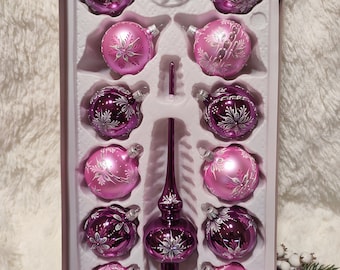 Handbemalte Weihnachtskugeln, handgemachte hängende Ornamente (13 Stück)