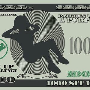 GORUCK Style Morale Patch - G-Note virtual situp challenge PWAP dollar money