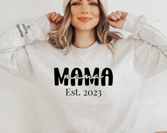 Personalized Mama Sweatshirt: Cotton-Blend Crewneck Gift