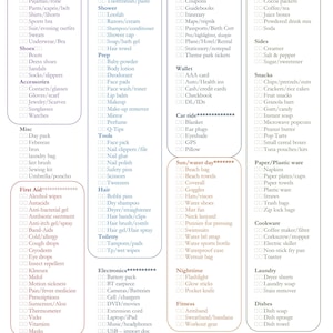 Ultimate packing list