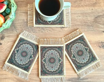 Rug Coasters, Set of 4, Turkish Style, Drink Mats