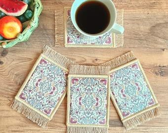 Rug Coasters, Set of 4, Turkish Style, Drink Mats