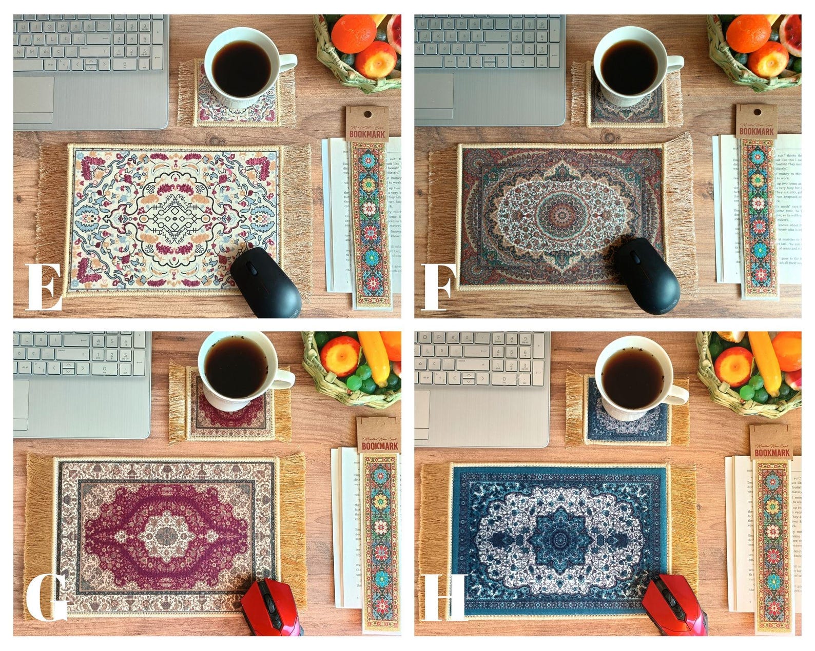 Mouse Pad Tuft Rug Miniature Rug Mouse Pad, Turkish Carpet Style Mousepad, Gift for ...
