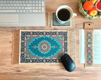 Turkish Rug Style Mouse Pad: Non-Slip Carpet Desk Decor
