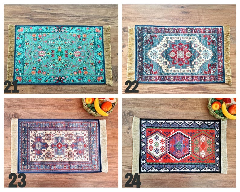 Dog Placemat, Nonslip, Waterproof, Turkish Rug Cat / Dog Bowl Mat, Carpet Pet Feeding Mat, Cat Gift image 9