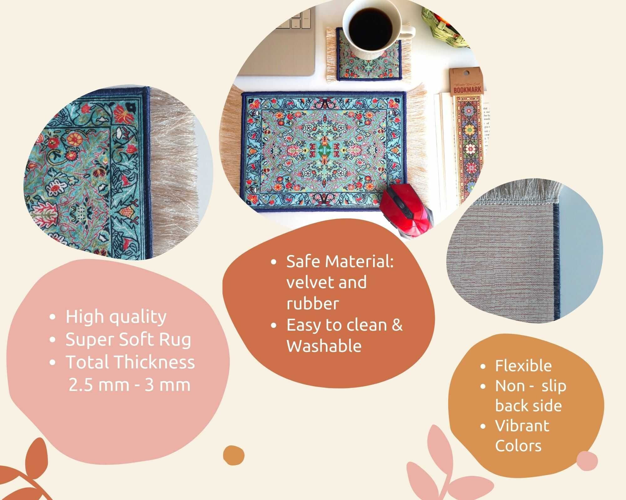 Turkish Rug For Computer Mouse Pad, Beautiful Turkish Carpet Mousepad, Rug Mouse Mat, Office ...