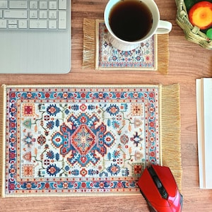 Mousepad, Beautiful Turkish / Persian Rug Mouse Pad, Carpet Mouse Mat, Office Decor, Computer Accessory, Gift Set