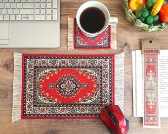 Mouse Pad, Beautiful Turkish Carpet Mousepad, Persian Rug Mouse Mat, Office Decor, Computer Accessory, Gift Set