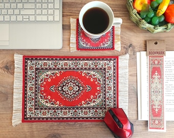 Mouse Pad, Beautiful Turkish Carpet Mousepad, Persian Rug Mouse Mat, Office Decor, Computer Accessory, Gift Set