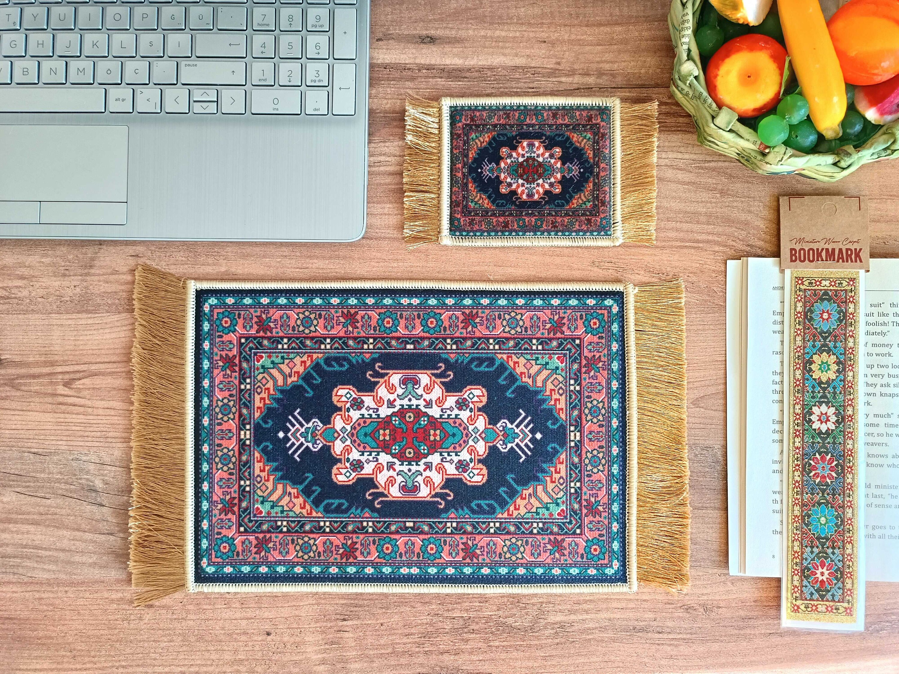 Mouse Pad Tuft Rug Miniature Rug Mouse Pad, Turkish Carpet Style Mousepad, Gift for ...