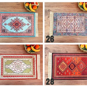 Dog Placemat, Nonslip, Waterproof, Turkish Rug Cat / Dog Bowl Mat, Carpet Pet Feeding Mat, Cat Gift image 10
