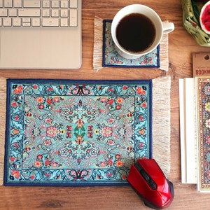 Mouse Pad, Beautiful Turkish Carpet Mousepad, Persian Rug Mouse Mat, Office Decor, Computer Accessory, Gift Set