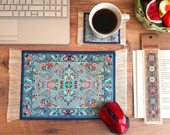 Mouse Pad, Beautiful Turkish Carpet Mousepad, Persian Rug Mouse Mat, Office Decor, Computer Accessory, Gift Set