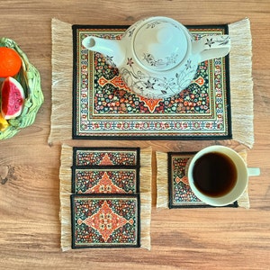 Coasters, Beautiful Persian Rug Coasters, Mug Rug, Christmas Gift, Table Decor, Housewarming Gift