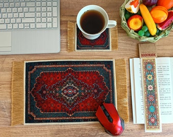 Keyboard Rug, Desk Rug, Mouse Pad with Wrist Rest, Computer Accessories, Home Office Desk Gift