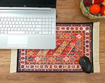Large Mouse Pad, Beautiful Turkish Carpet Mousepad, Rug Mouse Mat, Office Decor, Computer Accessory, Gift Set