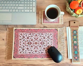 Mouse Pad, Beautiful Turkish Rug Mouse Pad, Carpet Desk Mat, Office Decor, Computer Accessory, Christmas Gift
