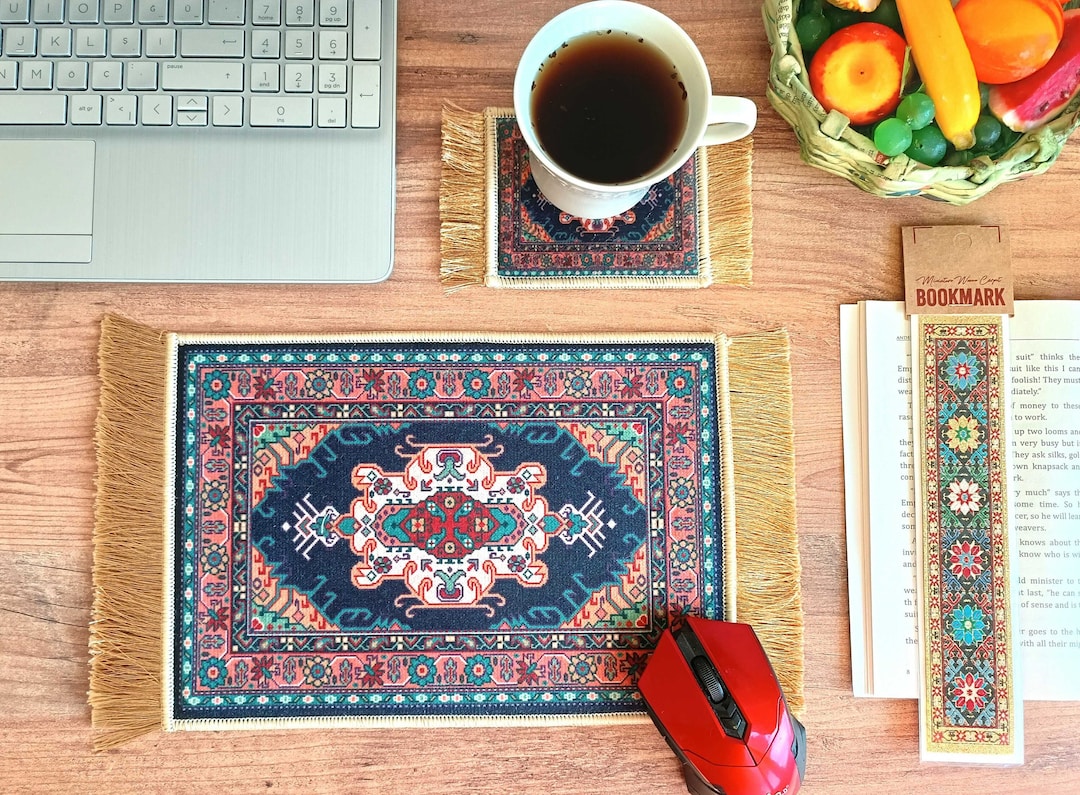 Miniature Rug Mouse Pad, Turkish / Persian Carpet Style Mousepad, Gift