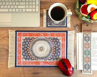 Mouse Pad, Beautiful Turkish Carpet Mousepad, Persian Rug Mouse Mat, Office Decor, Computer Accessory, Gift Set