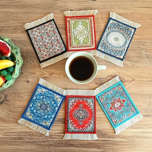 Coaster, Unique Turkish / Persian / Mediterranean Coasters Set, Home Decor Accessory, Gift for Women