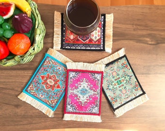 Coasters, Handmade Coasters, Turkish / Moroccan Pattern, Mug Rug, Drink Mat, Home Decor Accessory, Housewarming Gift