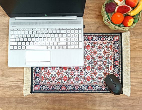 Large Carpet Mousepad, 18 x 12 Inches, Turkish Rug Mouse Pad, Carpet Mouse Mat, Office Decor, Computer Accessory, Birthday Gift