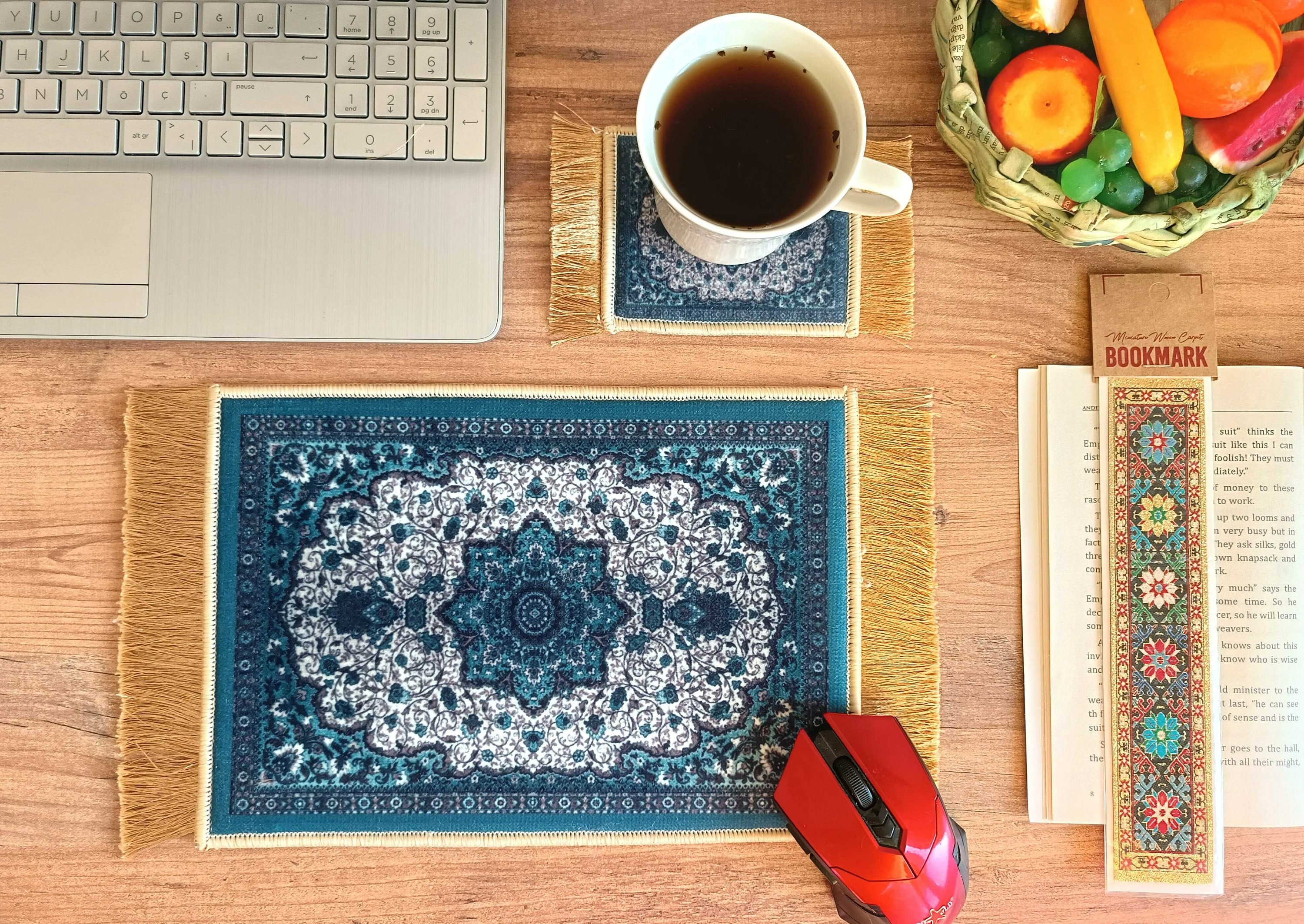 Turkish Rug For Computer Turkish Rug Computer Mousepad, Rug Mousepad Set, Oriental Bohemian Desk ...