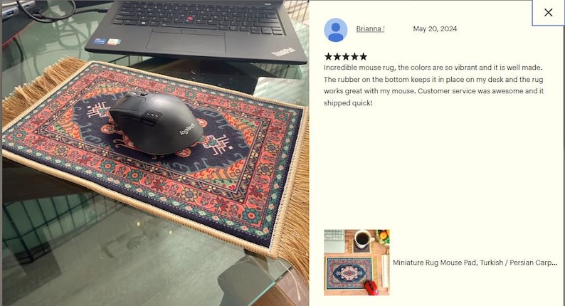 Mousepad, Beautiful Rug Mouse Pad, Carpet Mouse Mat, Office Decor ...