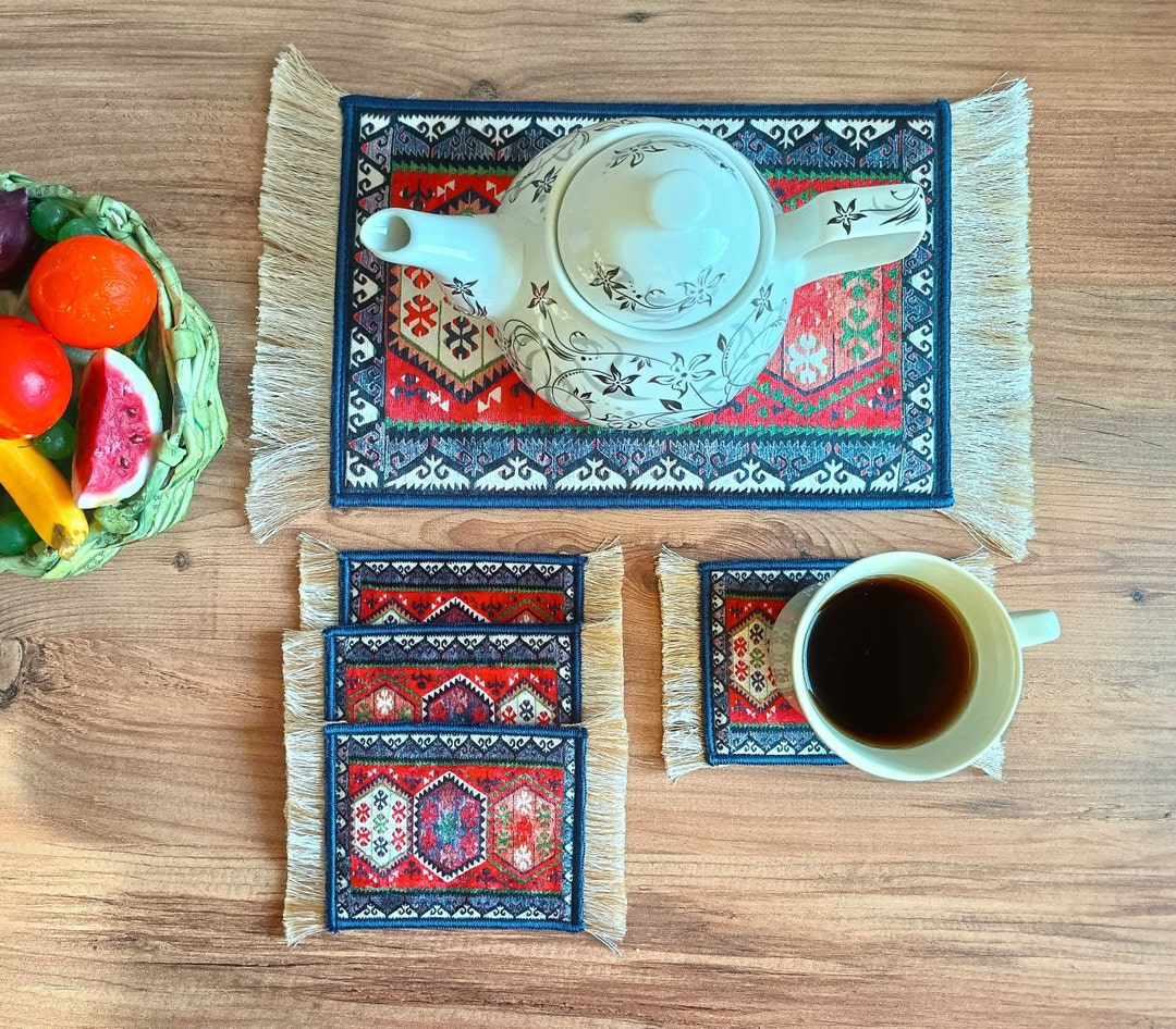 Coasters, Beautiful Turkish Carpet Coasters, Rug Coasters, Mug Rug ...
