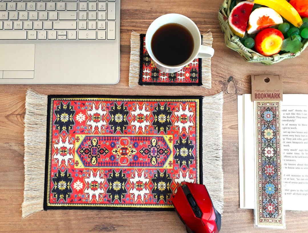 Turkish Rug For Computer Mouse Pad, Beautiful Turkish Carpet Mousepad, Rug Mouse Mat, Office ...