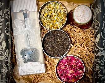 Loose Leaf Tea Gift Box -Tea Gift Set - Tea Sampler- Organic Tea- tea gift- custom made - pick three varieties