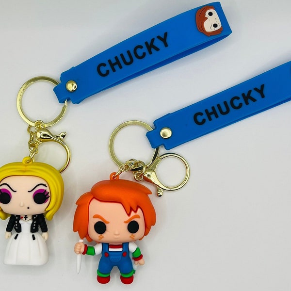 Horror Movie Fan Keychain | Wristband | Chucky | Tiffany | Child’s Play | Bride of Chucky | Accessory | Gift