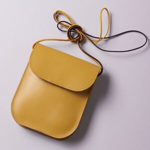 Crossbody Leather Bag Real Leather Shoulder Bag Leather Travel Bag Yellow