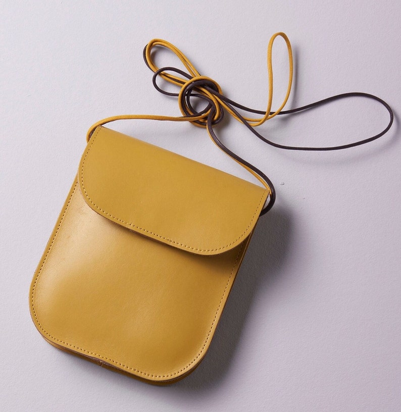 Crossbody Leather Bag Real Leather Shoulder Bag Leather Travel Bag Yellow