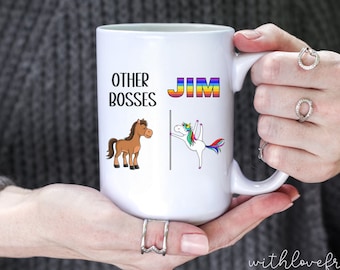 National Boss Day Gift, Boss Gifts, Office Party, Gift for Him, Gift for Her, Work Wife Gift, Boss Mugs, Funny Boss Unicorn Mug, Gag Gifts