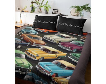 Classic Cars Blanket - Car Throw Blanket - Car Fleece Blanket - Classic Car Adult Kid Blanket - Car Gifts Her Him - Custom Name Gift