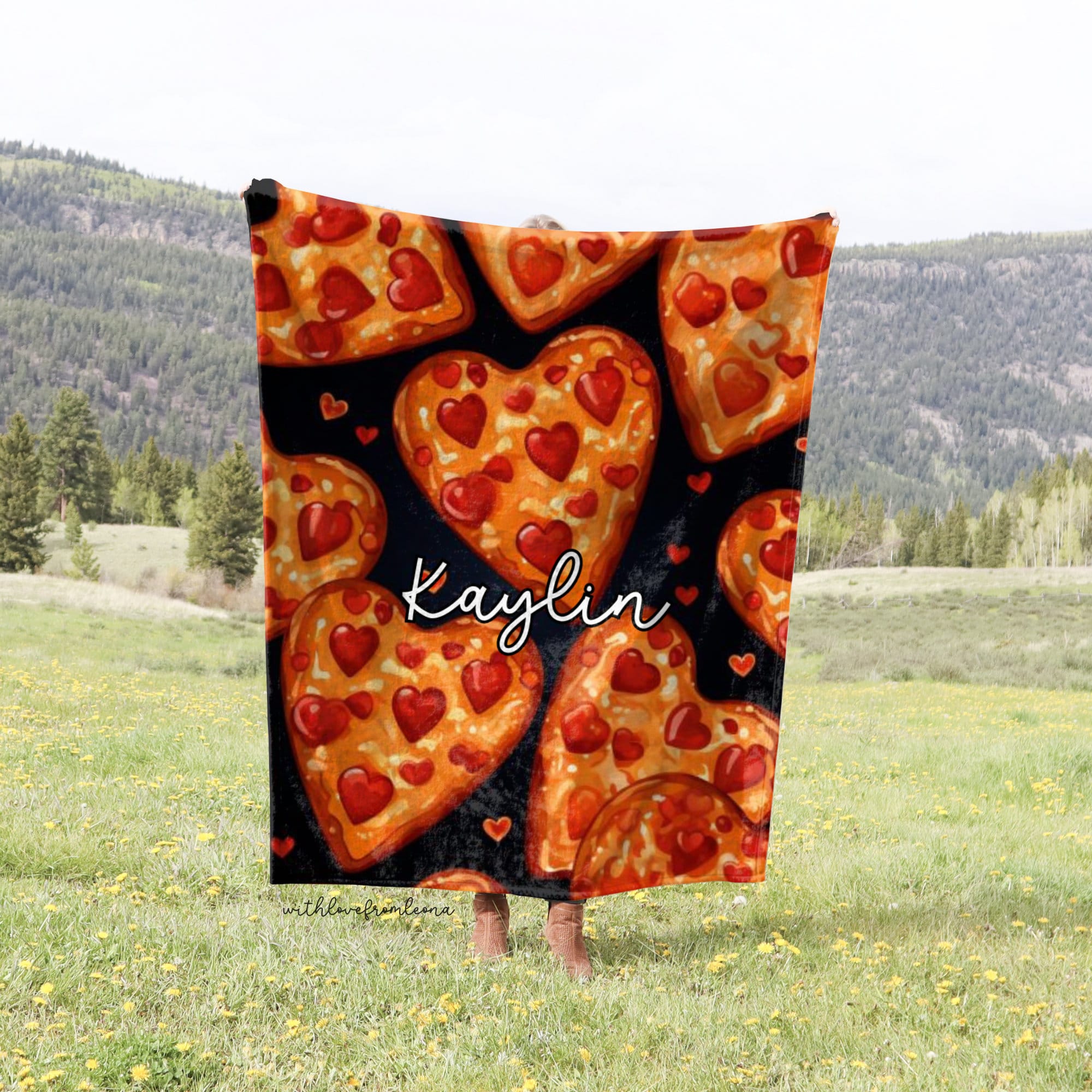Pizza Blanket Pizza Hearts Throw Blanket Pizza Fleece Blanket